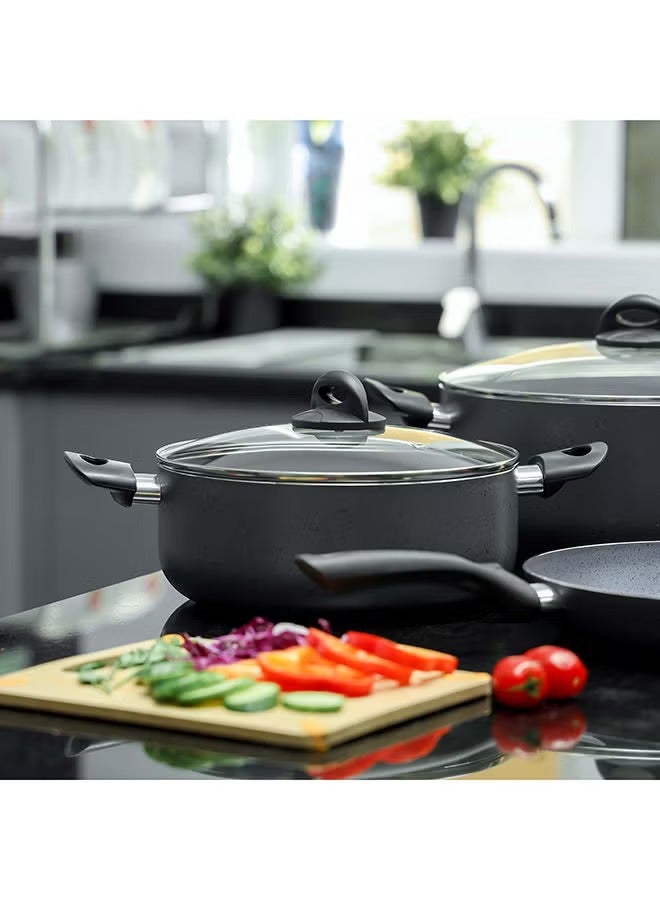 ever noon 8 piece non stick cookware set suitable for all stove tops gas, ceramic, halogen, induction, hot plate
