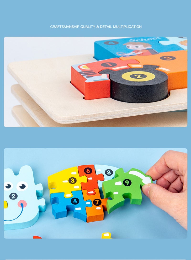 Children's Educational Wooden Puzzle, Elephant, Suitable As A Gift For Aged 3-5 (Size 20.5*10.6*1.5CM)