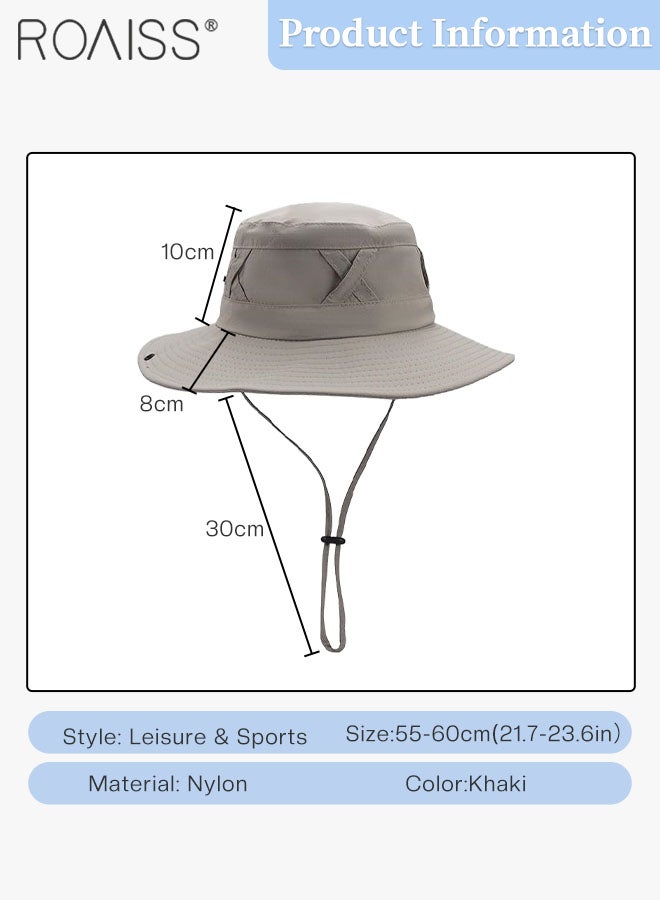 Wide Brim Sunscreen Bucket Hat for Men Women , UPF 50+ Fishing & Bucket Hat Sun Protection Beach Sun Hat for Hiking Camping Safari Adjustable Size