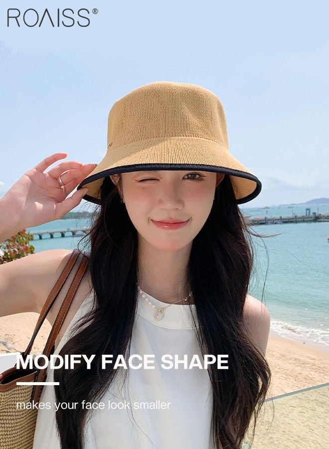 Women's Breathable UV Protection Bucket Hat, Lightweight Breathable Sun Hat with UV Protection for Summer Beach Outdoor, Fashion Accessories