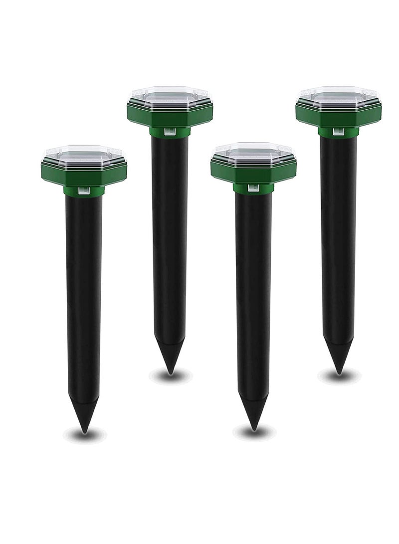 Solar Mole Repellent, 4 Pack Mole Repellent Ultrasonic, Sonic Mole Repeller With Waterproof, Mole Control Voles, Gophers, Rats, Snakes and Rodents, Solar Mole Deterrent For Outdoor Lawn Garden Yards