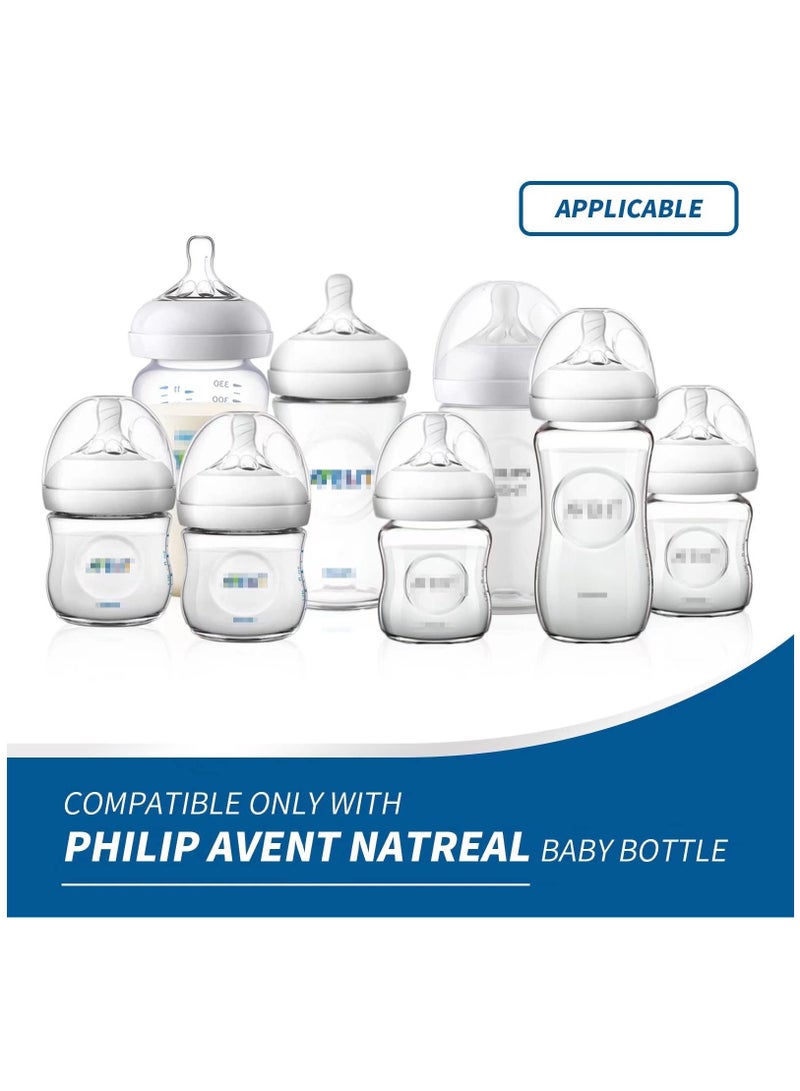 4 Pack Compatible with Baby Bottle Handles for Philips Avent Natural Baby Bottles,Baby Bottle Holder, Baby Feeding Bottles Handles - White