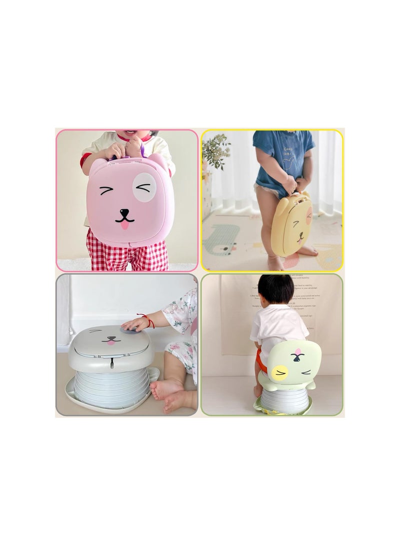 Portable Potty, for Toddler Travel Foldable Potty Training Toilet, Kids Boys&Girls Training Toilet Seatfor Car Camping Indoor Outdoor Bathroom for Boys Girls Baby Kids Children (Green)