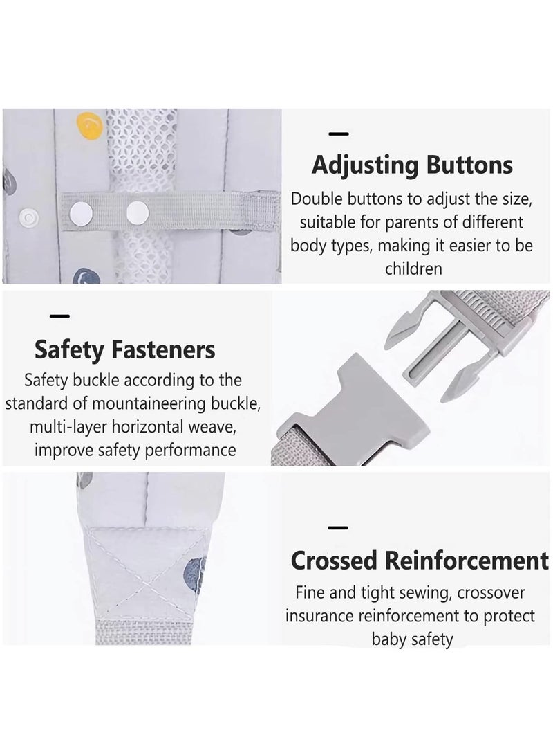 Baby Carrier, Baby Holder Carrier Ergonomic Infant Carrier Adjustable Baby Carrier, Simple Baby Front and Back Carrier for Infants Toddlers Babies Girl and Boy (Grey), Mother's Good Helper