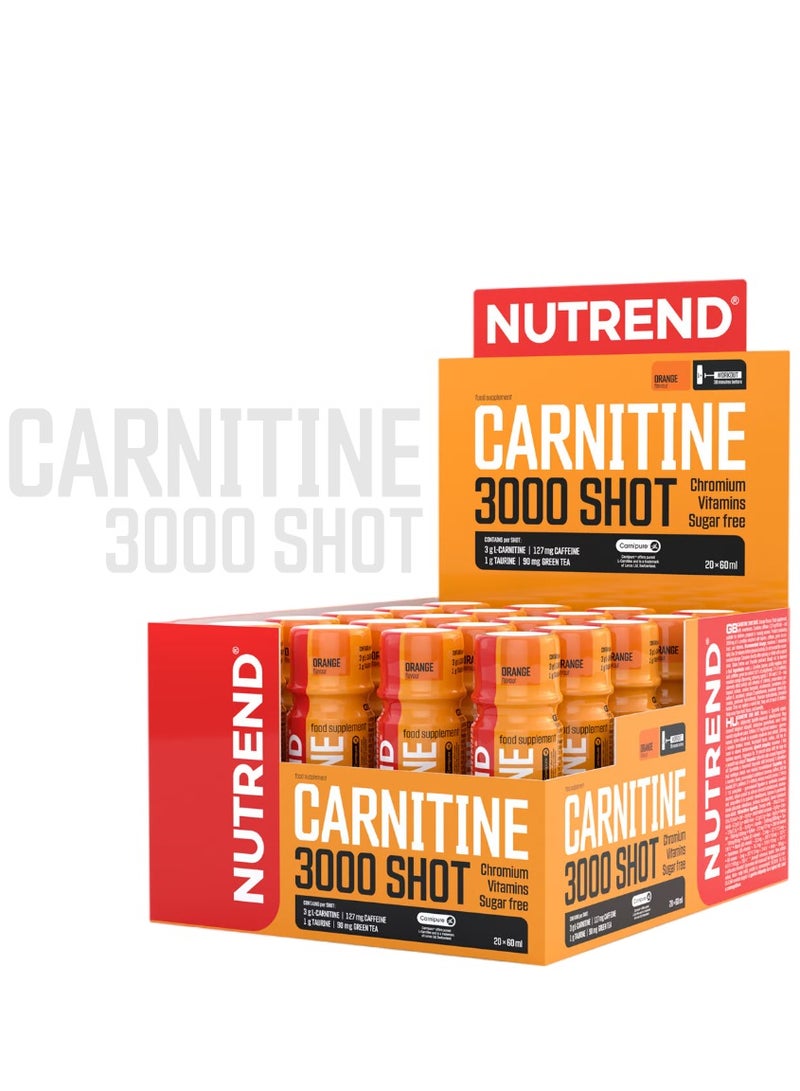 Carnitine 3000 Shot, 20 x 60 ml, Orange Flavor