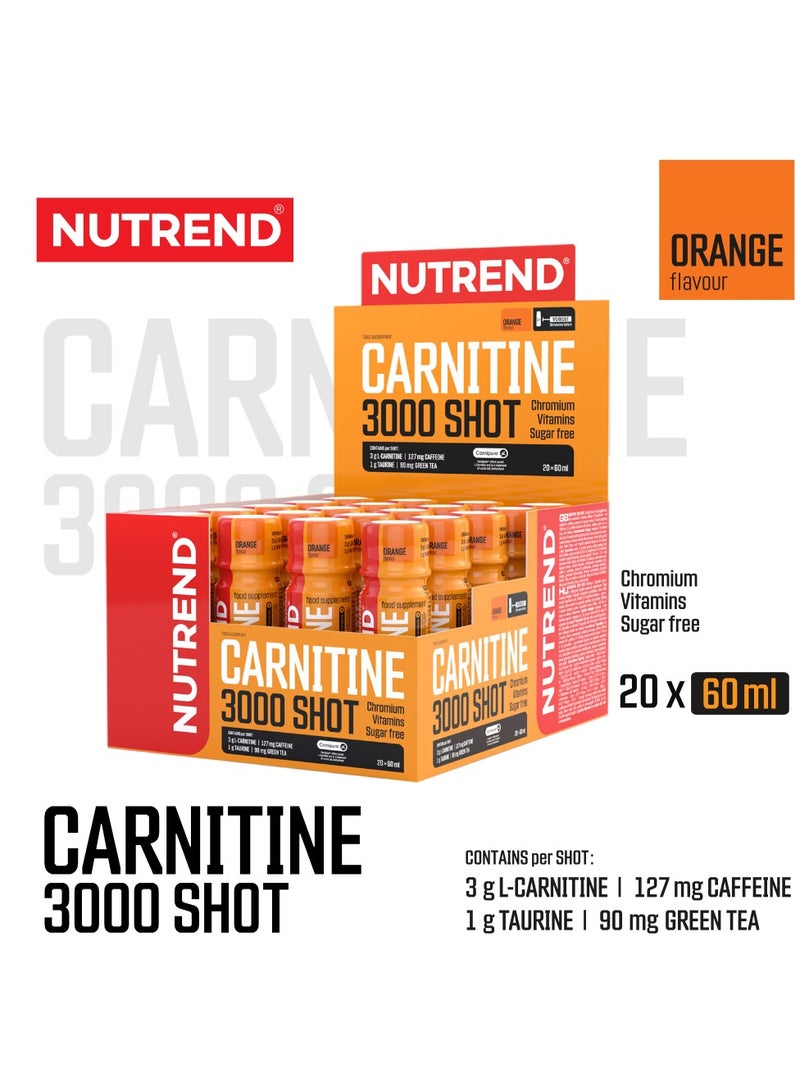 Carnitine 3000 Shot, 20 x 60 ml, Orange Flavor