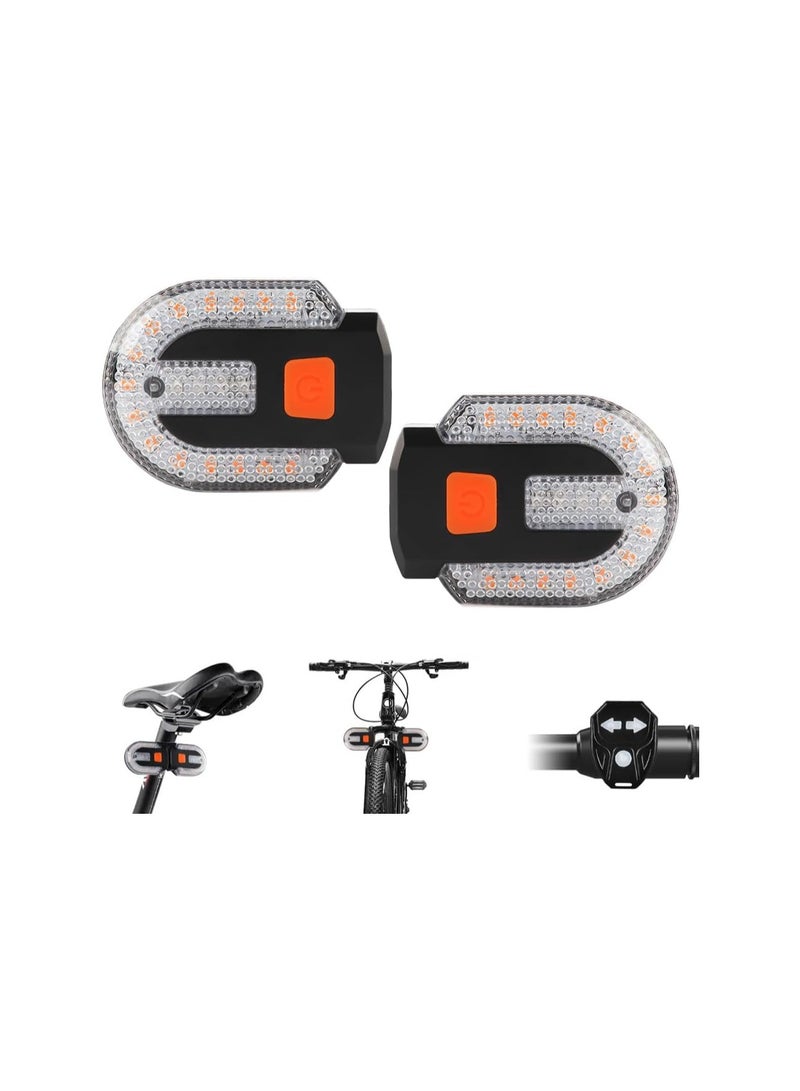 Rechargeable Bike Tail Light with Turn Signals, Wireless Remote, 5 Lighting Modes, IPX4 Waterproof, USB Type-C Fast Charging, Easy Mount for Cycling Safety, Dual Installation Options