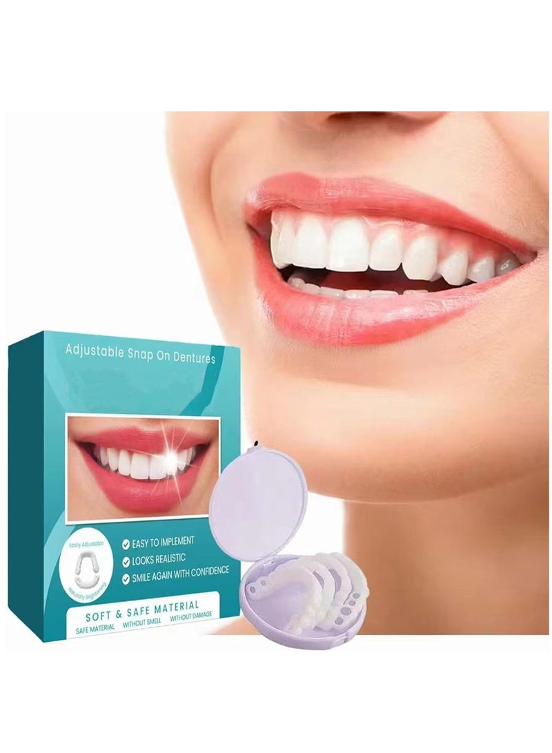 Temporary Veneers, 2 PCS Veneers Dentures Socket for Women and Men, Covering Imperfect Teeth, Nature and Comfortable Veneers to Regain Confident Smile