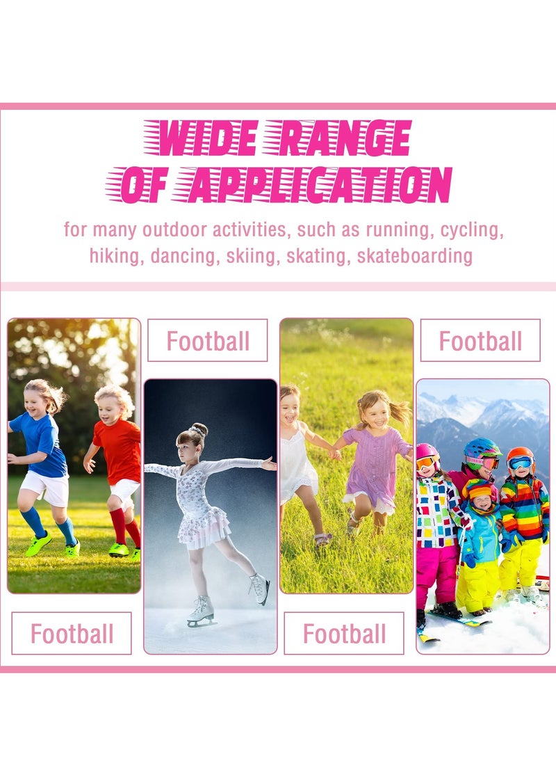 2 Pairs Kids Ankle Brace Set Foot Support Stabilizer Wraps Protector Guard Knitted Ankle Sleeve Sock Support Ankle Support Compression Socks for Injury Prevention, Pink