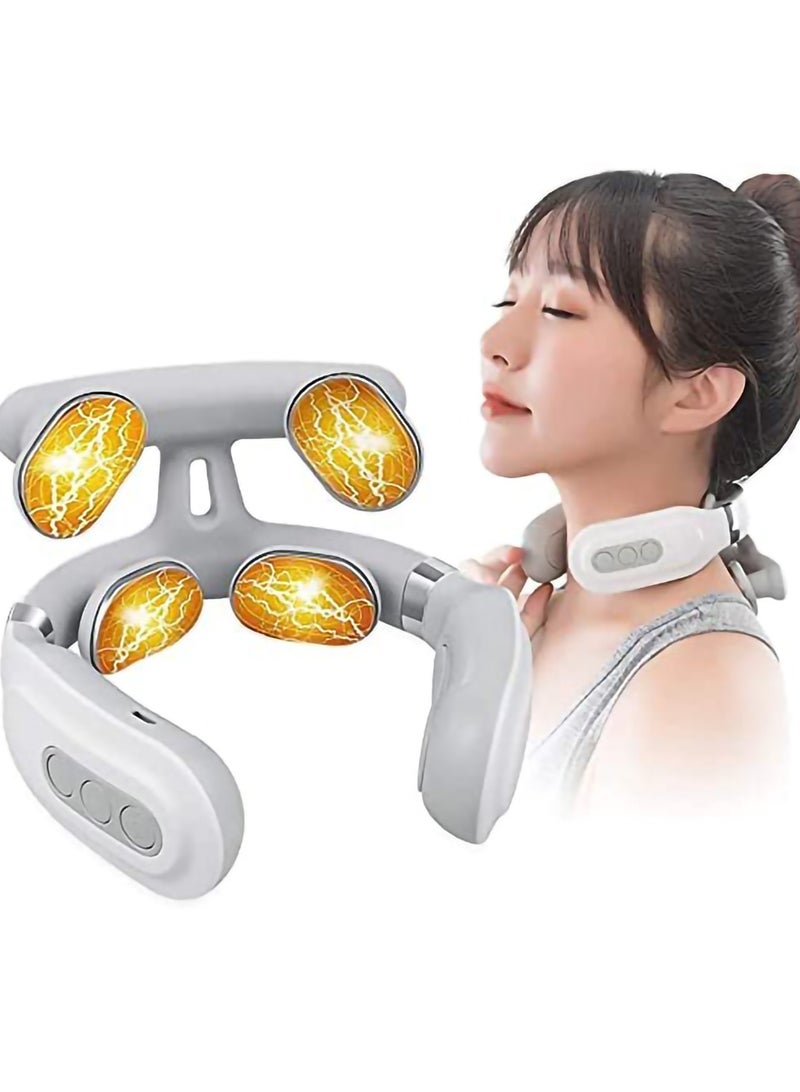 Neck Massager, Deep Tissue 3D Kneading with Heat, Smart Portable Neck Massager Usb Rechargeable for Neck, Back, Shoulder, Foot and Legs, Home and Car Massage Comfort Gift