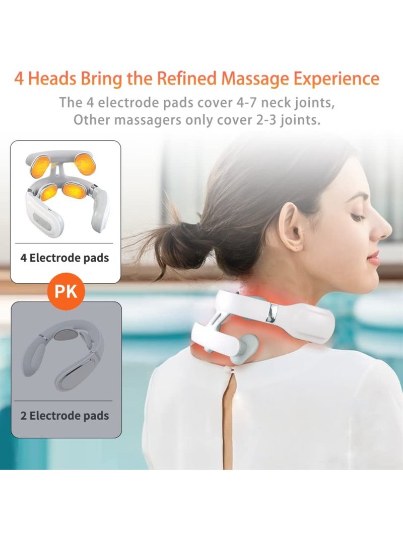 Neck Massager, Deep Tissue 3D Kneading with Heat, Smart Portable Neck Massager Usb Rechargeable for Neck, Back, Shoulder, Foot and Legs, Home and Car Massage Comfort Gift