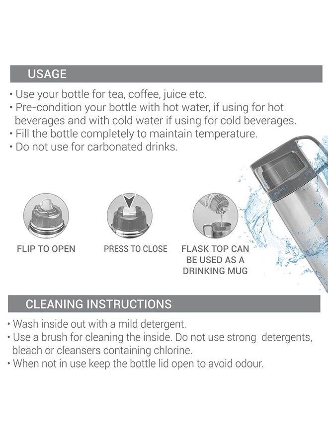 1000ml Thermosteel Flask with Jacket, Keeps Drinks Hot and Cold for 24 Hours, 18/8 Stainless Steel, Double-Walled Vacuum Insulated Water Bottle with Inner Copper Coating - Glassy Purple