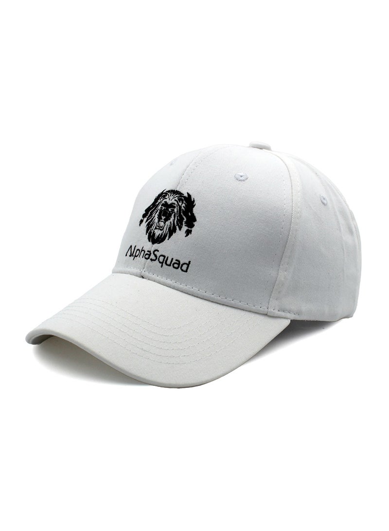 AlphaSquad Baseball Cap Unisex Adjustable Size for Sports, Running, Gym Workouts and Outdoor Activities (White)