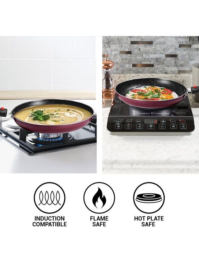 Kitchen Jewel Plus - Set of 5, Peach Metallic (Fry Pan (24 cm/1.6 L), Kadhai with Glass Lid (24 cm/2.5 L), Tawa (25 cm), 1 Ladle & 1 Spatula, Induction & Flame Safe, Dishwasher Compatible Peach Set of 5