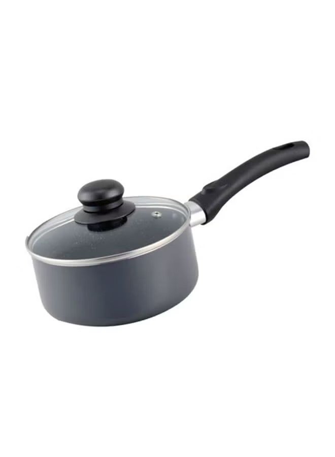 Non-Stick Aluminium Saucepan With Lid Grey/Black 18cm