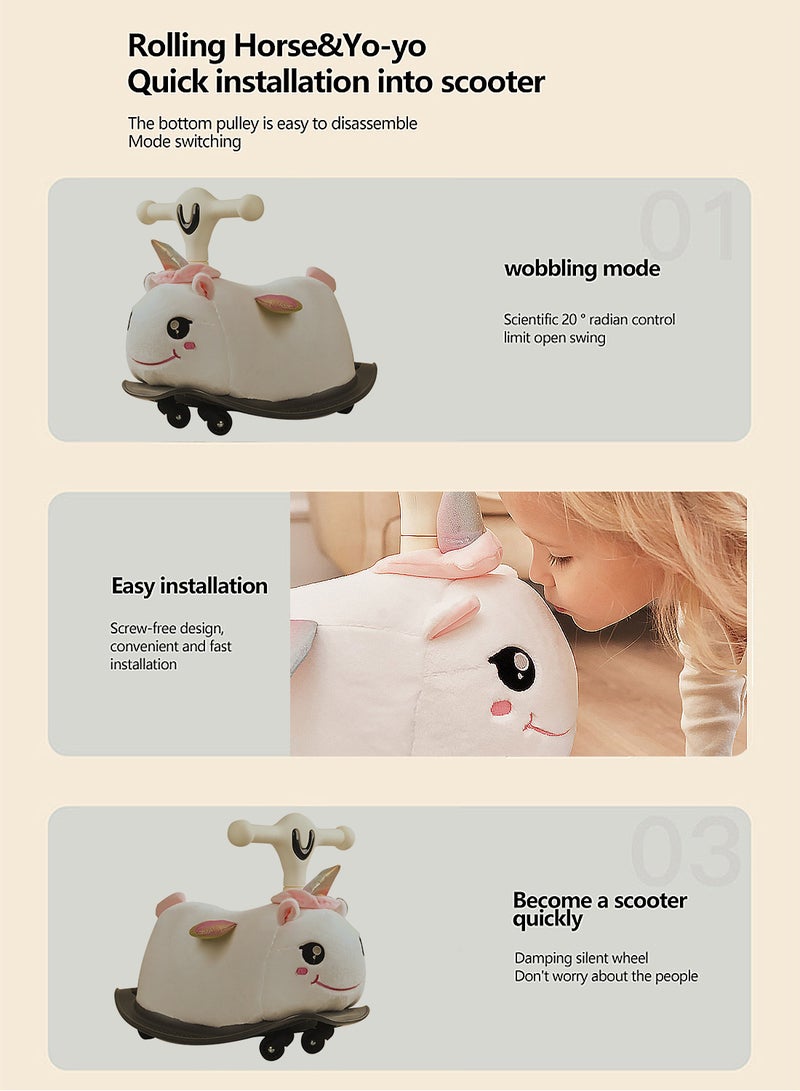 Children's Twisting Car Plush Toy Car Men and Women Baby Lights Music Rocking Horse Indoor Yo-Yo Customised 47*38*27cm