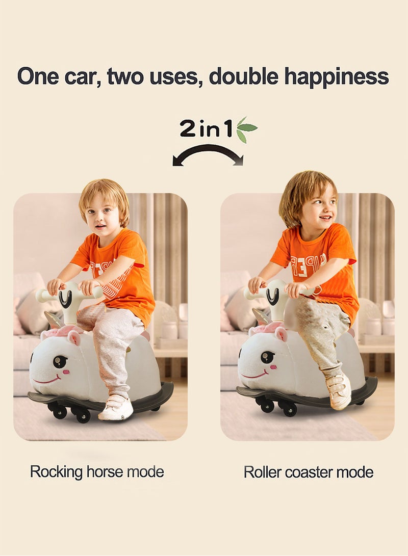 Children's Twisting Car Plush Toy Car Men and Women Baby Lights Music Rocking Horse Indoor Yo-Yo Customised 47*38*27cm