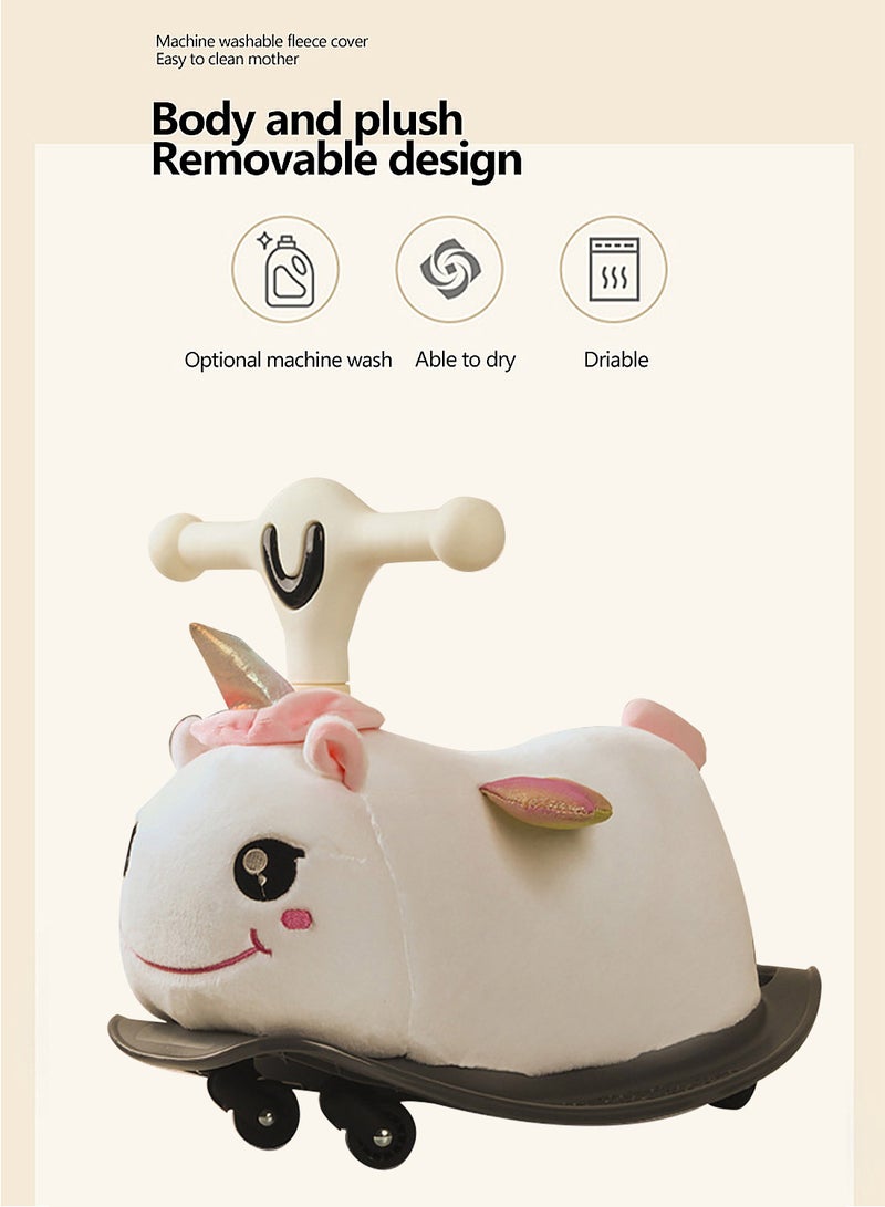 Children's Twisting Car Plush Toy Car Men and Women Baby Lights Music Rocking Horse Indoor Yo-Yo Customised 47*38*27cm