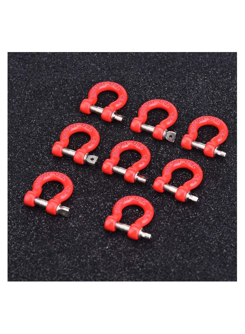 RC Tow Hook, 8pcs Metal RC Trailer Buckle, Tow Shackle Lock Catch Crawler Accessories for RC Climbing Car, Fit for Axial Scx10, Cc01, D90, D110, Tf2 Rc Rock Climbing Car and So on