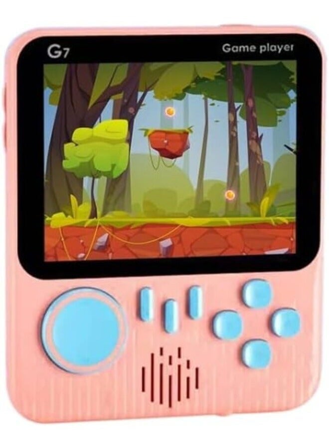 G7 Ultra-thin Mini Retro Handheld Portable Game Console 3.5-Inch LCD Color Screen Built-In 666 Game with Inbuilt Speaker Connect with TV Gameboy Best Gifts for Kids Game Box (Pink)