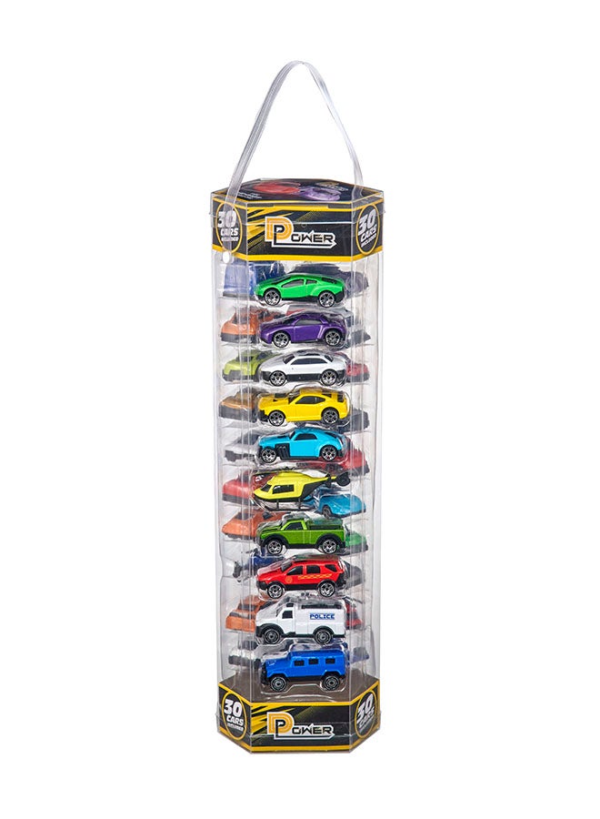 D-Power Diecast Cars Pack: 1:64 Scale Metal AlloyCollection with Storage Carrying Tub 30-Piece Multicolour  Built with a durable die-cast alloy body, these vehicles are designed, for playtime