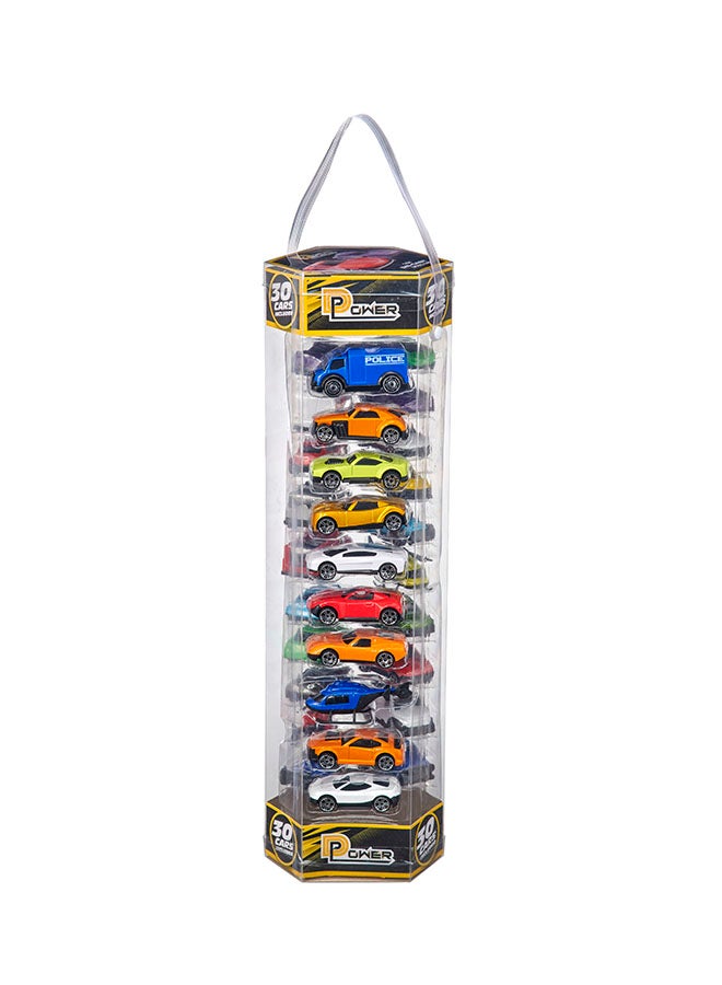 D-Power Diecast Cars Pack: 1:64 Scale Metal AlloyCollection with Storage Carrying Tub 30-Piece Multicolour  Built with a durable die-cast alloy body, these vehicles are designed, for playtime