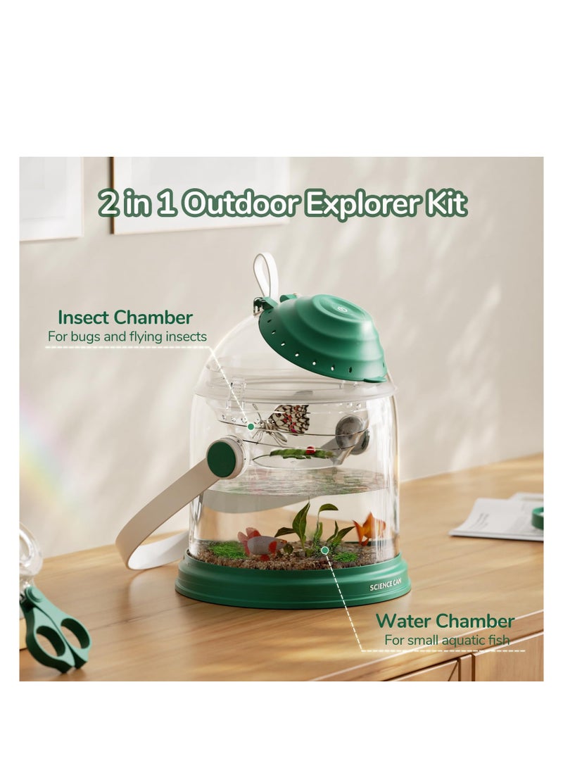 Kids Explorer Kit, Bug Catcher Kit for Kids, Outdoor Exploration Set with Backpack, Butterfly Net, Magnifier, Insect Exploration Toy Set, Educational Nature Exploration Toys Gift for Boys Girls