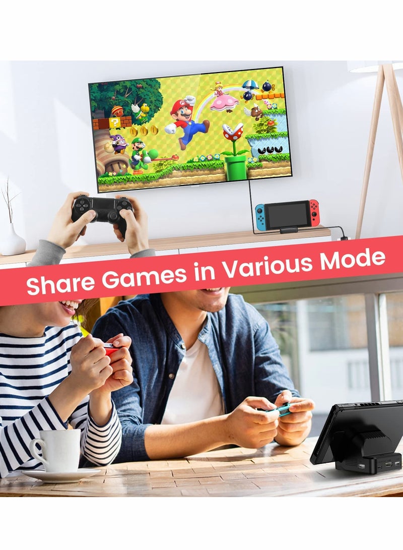TV Docking Station for Switch, Portable for Switch Dock to NS PD Protocol Avoids, Cooling Fan, USB 3.0 Port