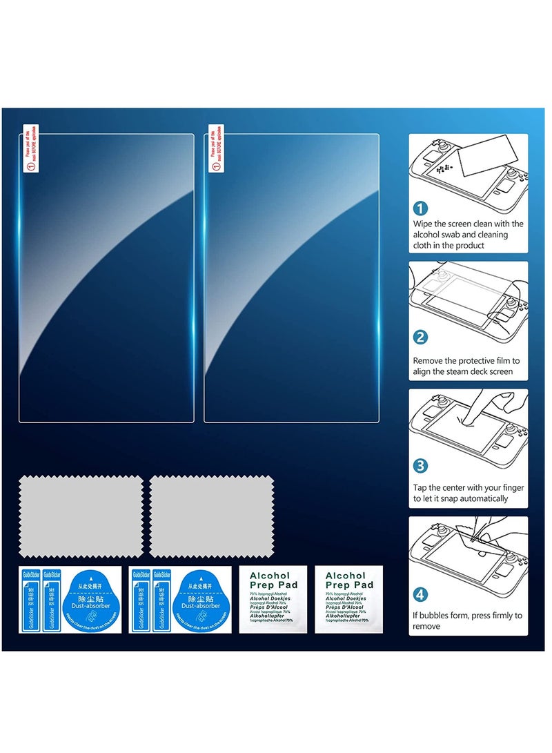 Steam Deck Screen Protector 2 Pack, Tempered Glass Transparent HD Clear Anti-Scratch 7'' Screen Protector Compatible with Steam Deck Accessories