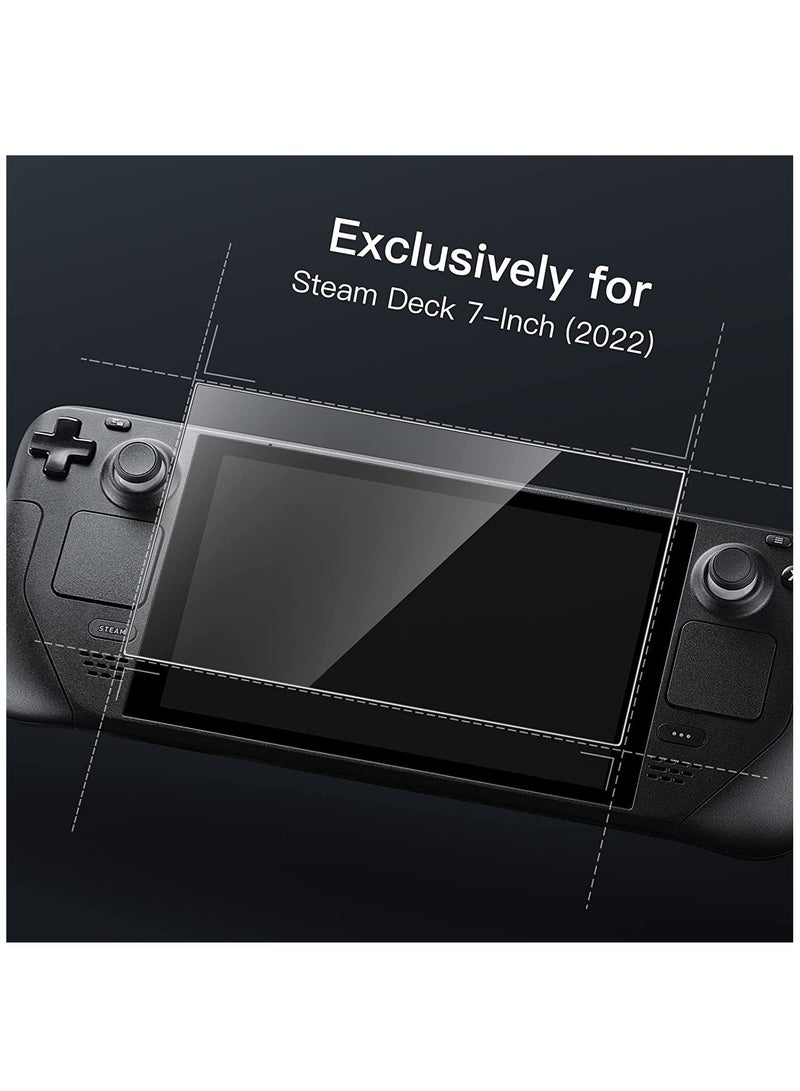 Steam Deck Screen Protector 2 Pack, Tempered Glass Transparent HD Clear Anti-Scratch 7'' Screen Protector Compatible with Steam Deck Accessories