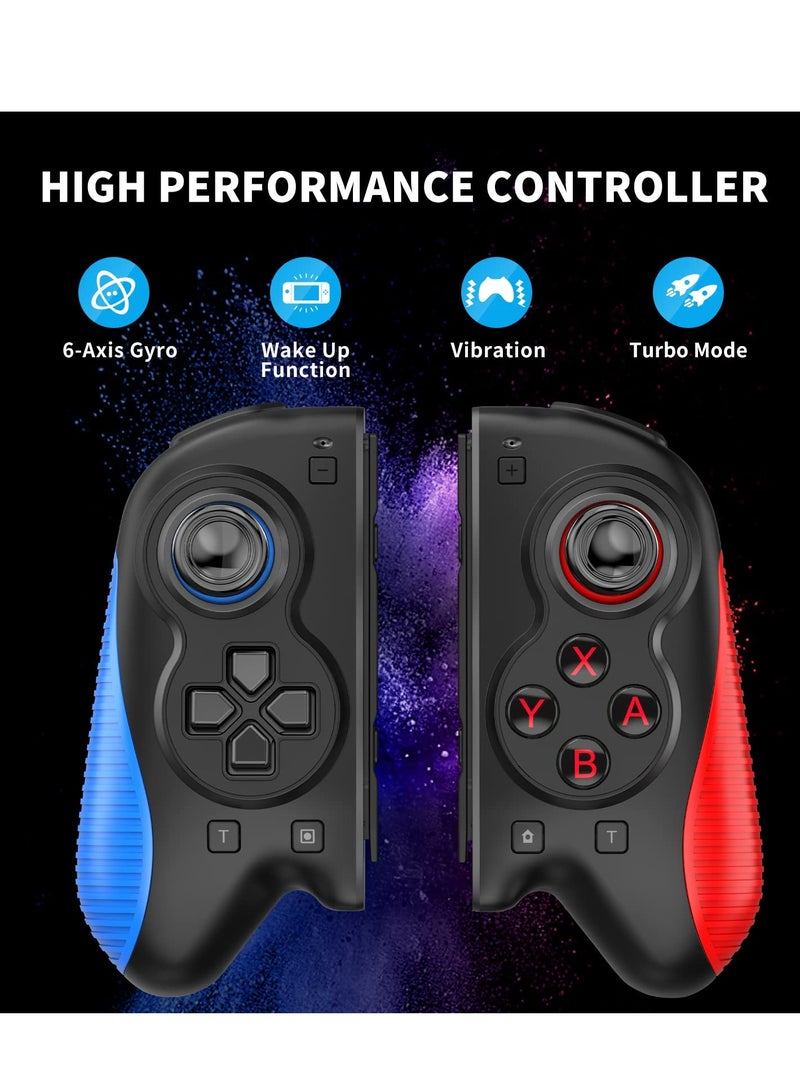 Joycon Wireless Controller for Nintendo Switch,Joy Cons for Switch Sport, Joycons Pad Pro for Switch Support Turbo, Wake-up and 6-Axis, Replacement for Switch Joy con (Black)