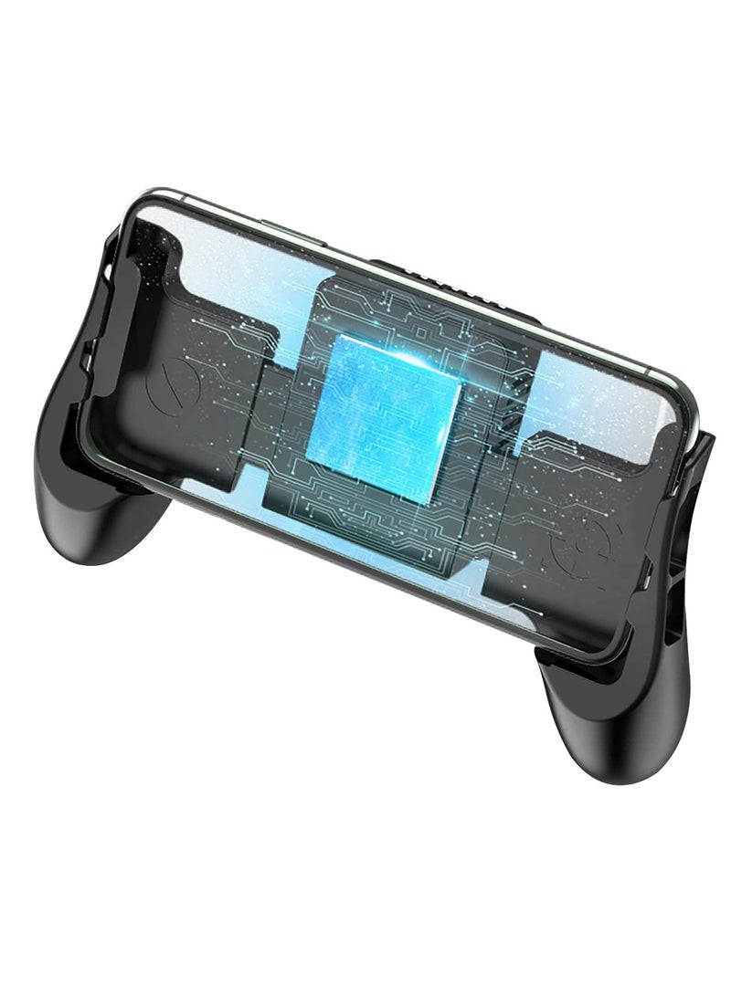 Mobile Game Controller + Active Cooling Fan Phone Radiator Grip, heat dissipation function,Semiconductor Mobile Game Controller Gamepads, Compatible with iOS/Android Phone Black