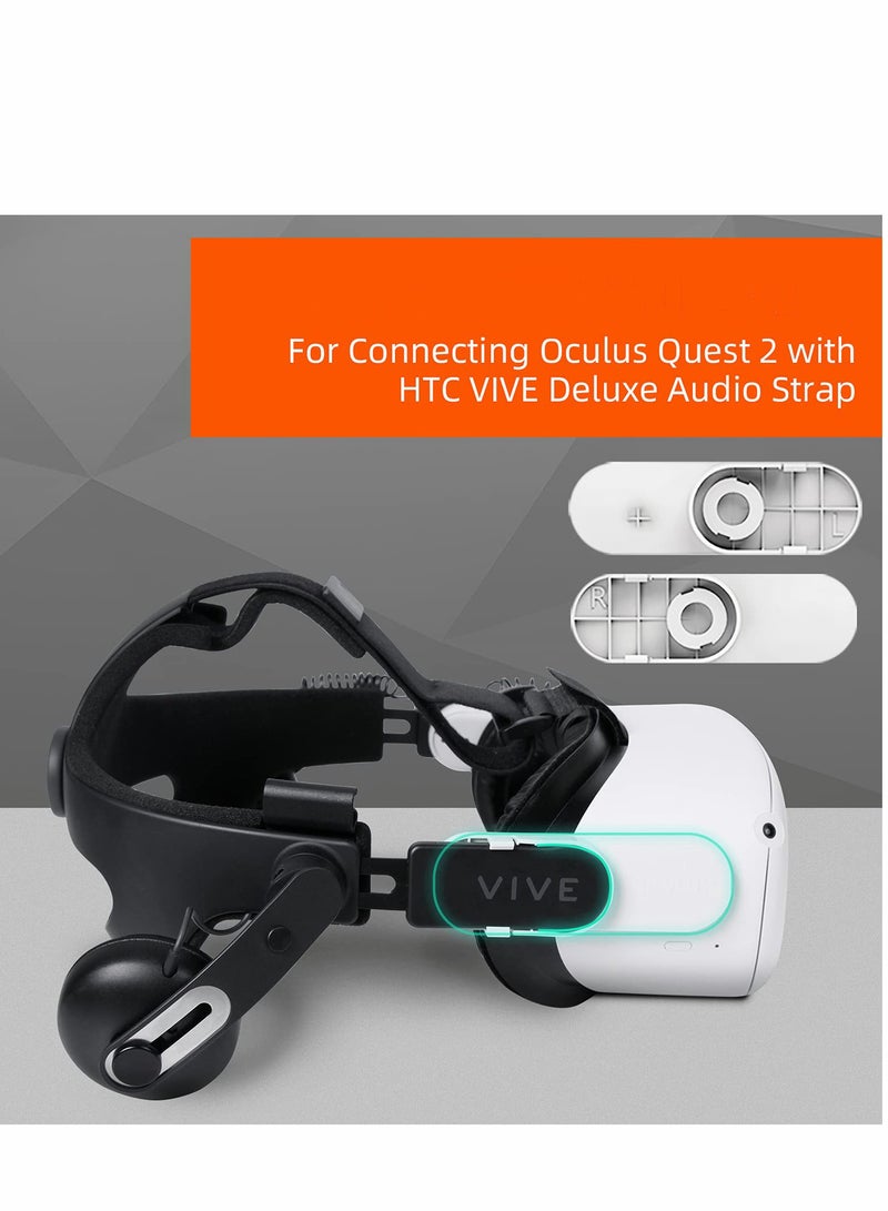 Headset Adapter Deluxe Audio Strap Kit, Smart Firmly Connected VR Adapter Head Strap Virtual Reality Headstrap, Compatible with Oculus Quest 2 DAS HTC Vive (V2) FrankenQuest 2