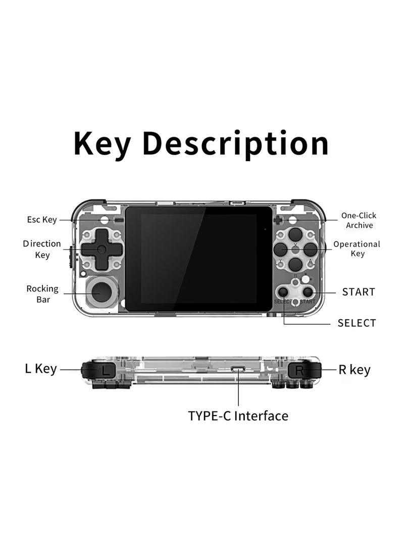 Q90 Portable Game Console, Open Source Linux System, Vibration Motor, 3000+ Games, Compatible with Various Simulators, Hd Picture Quality, Sustainable Use for 6 Hours, for Travel and Camping(64G)