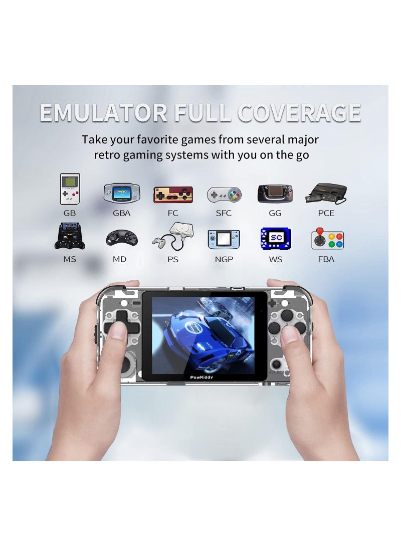 Q90 Portable Game Console, Open Source Linux System, Vibration Motor, 3000+ Games, Compatible with Various Simulators, Hd Picture Quality, Sustainable Use for 6 Hours, for Travel and Camping(64G)