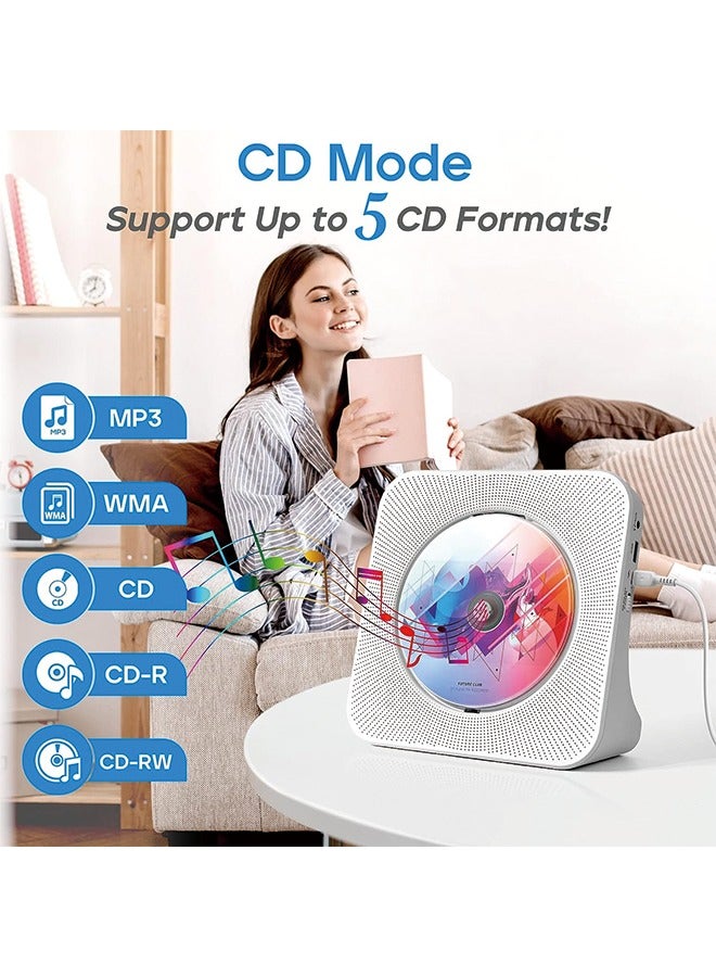 Desktop CD player with speakers,  CD players for home, Bluetooth CD player with Hi-Fi Stereo Sound,Remote Control,Supports CD/Bluetooth/FM Radio/U Disk/AUX/Timer/Repeat,Black