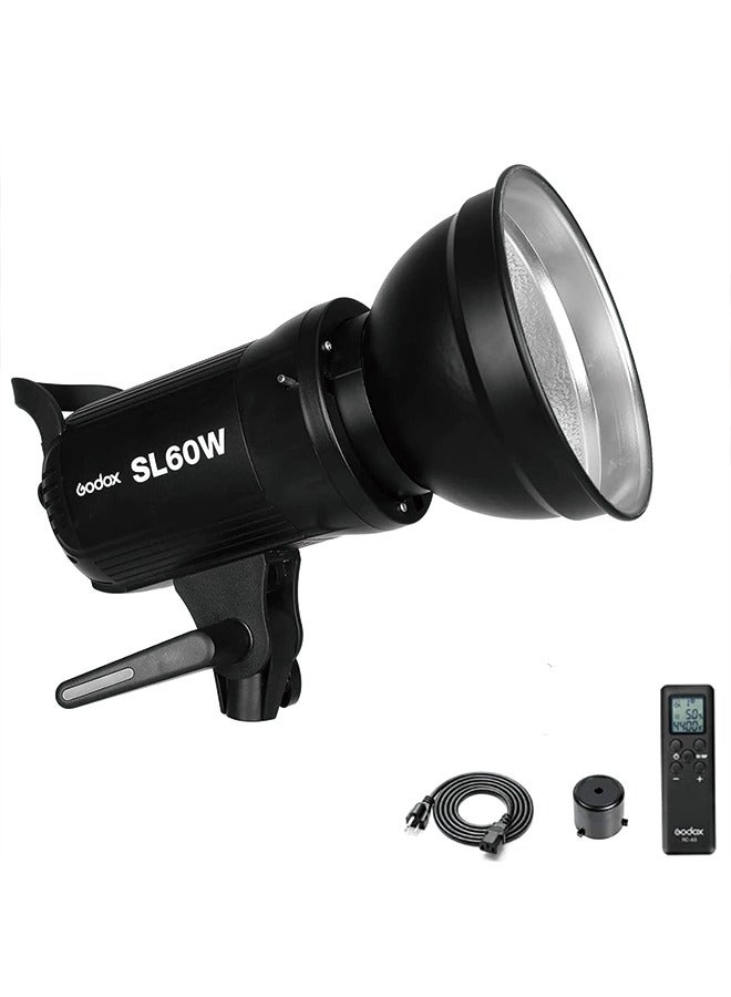 Godox SL-60W CRI 95+ LED Video Light SL60W White 5600K Version 60WS Bowens Mount+Remote Control+Reflector