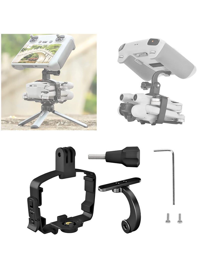 Drone Adapter Holder, Portable Drone Shooting Extended Adapter Handheld Mount Bracket Drone Upgrade Parts Camera Drone Mount Compatible with DJI RC Mini 3 Pro