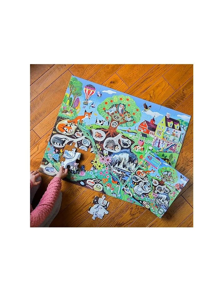 eeBoo Within The Country 48 Piece Giant Floor Jigsaw Puzzle,Multi,1 ea,PZWHCO