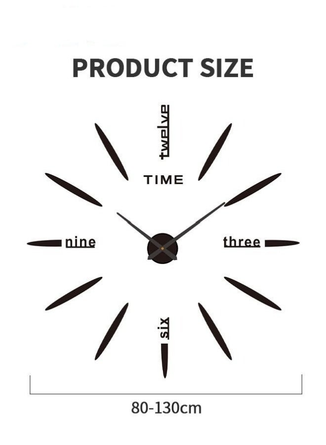 Large Mute Wall Watches Modern Design DIY Wall Clock with 3D Surface Mirror for Home Decor in Living Room or Bedroom