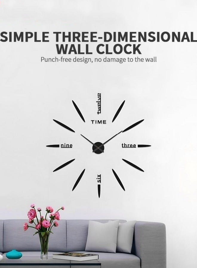 Large Mute Wall Watches Modern Design DIY Wall Clock with 3D Surface Mirror for Home Decor in Living Room or Bedroom