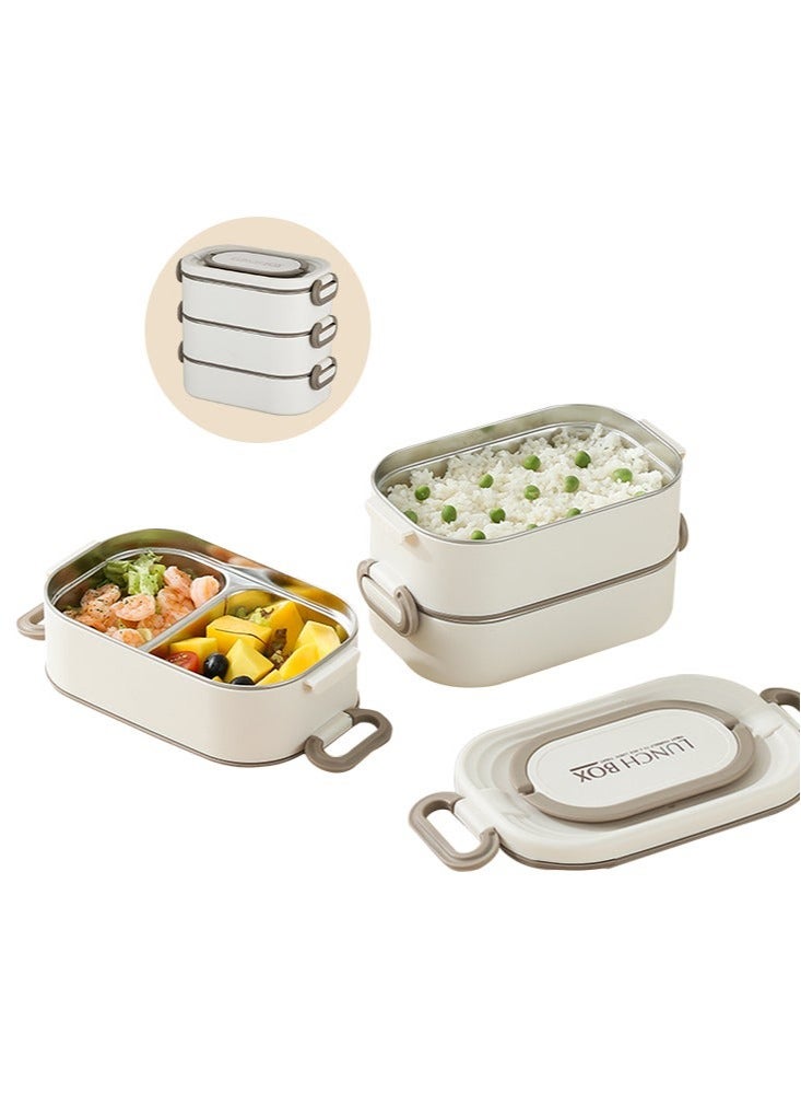 2400ML Leakproof Stainless Steel Bento Lunch Box with Handle  for Kids and Adults