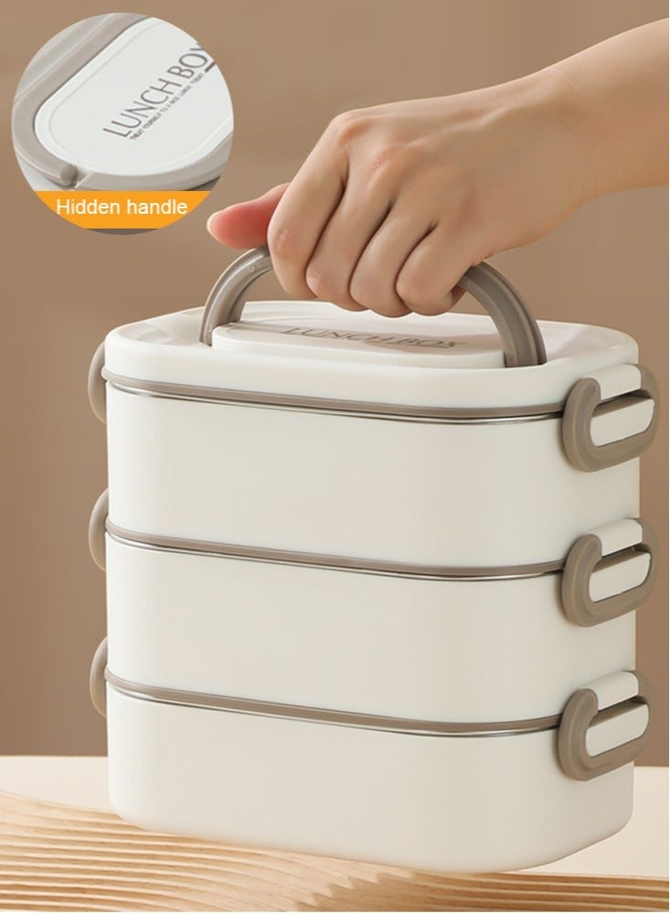 2400ML Leakproof Stainless Steel Bento Lunch Box with Handle  for Kids and Adults