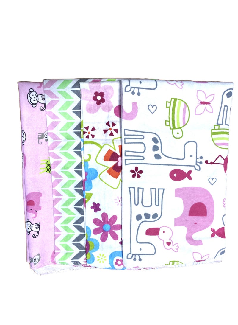 4-Piece Kid's Blanket Cotton Multicolor 70x70centimeter