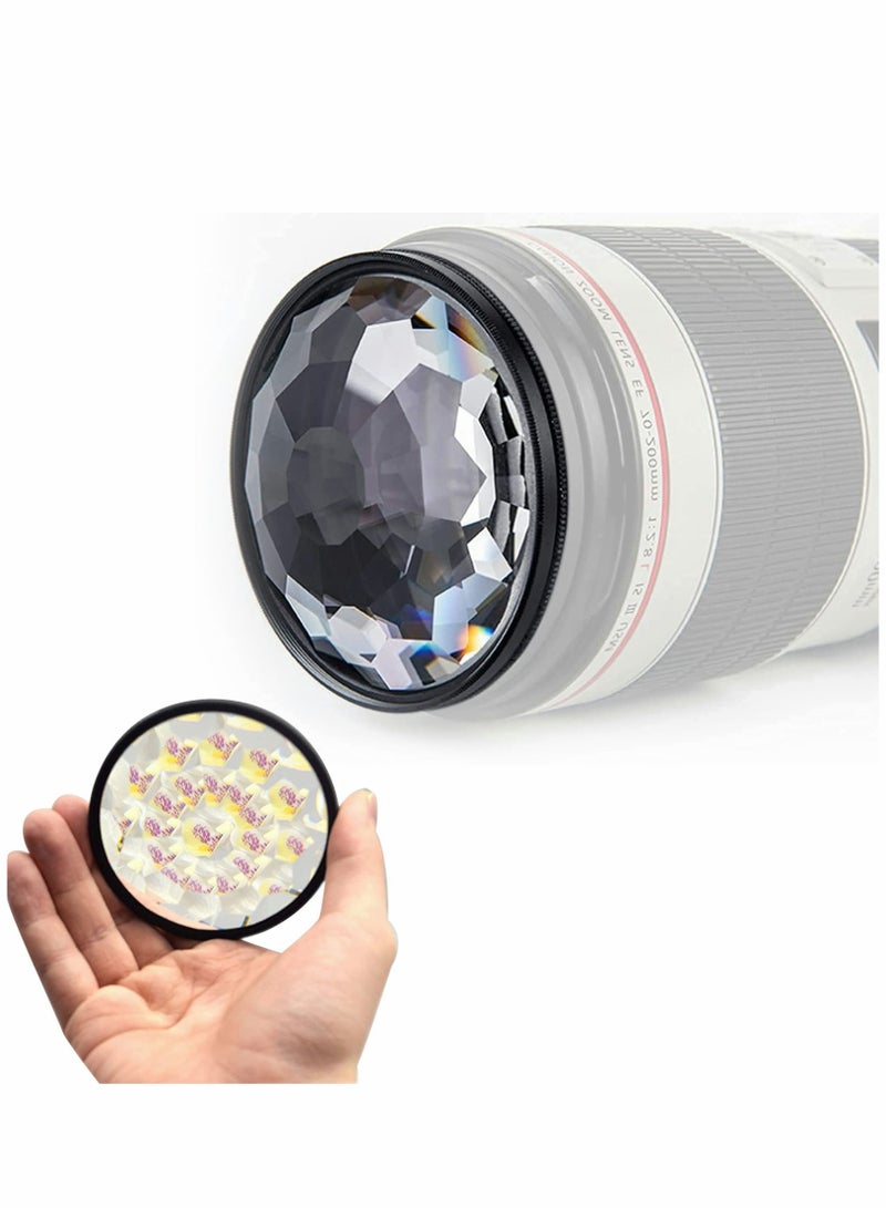 77mm Kaleidoscope Glass Prism Camera Lens Filter Variable Number of Subjects SLR Photography Accessories