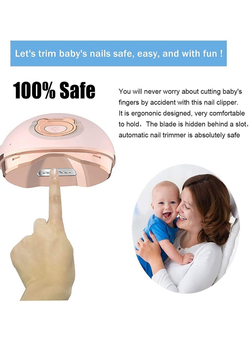 Electric Nail Clipper Baby Nail Trimmer Electric Nail Files Safe Automatic Nail File Quickly Trim for Newborn Infant Toddler Kids