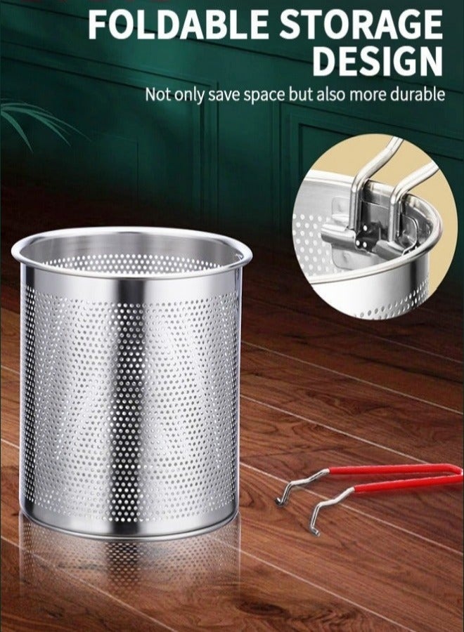 4-Piece Japanese Style Stainless Steel Deep Fryer Pot with Oil Filter Mesh for Gas Stove