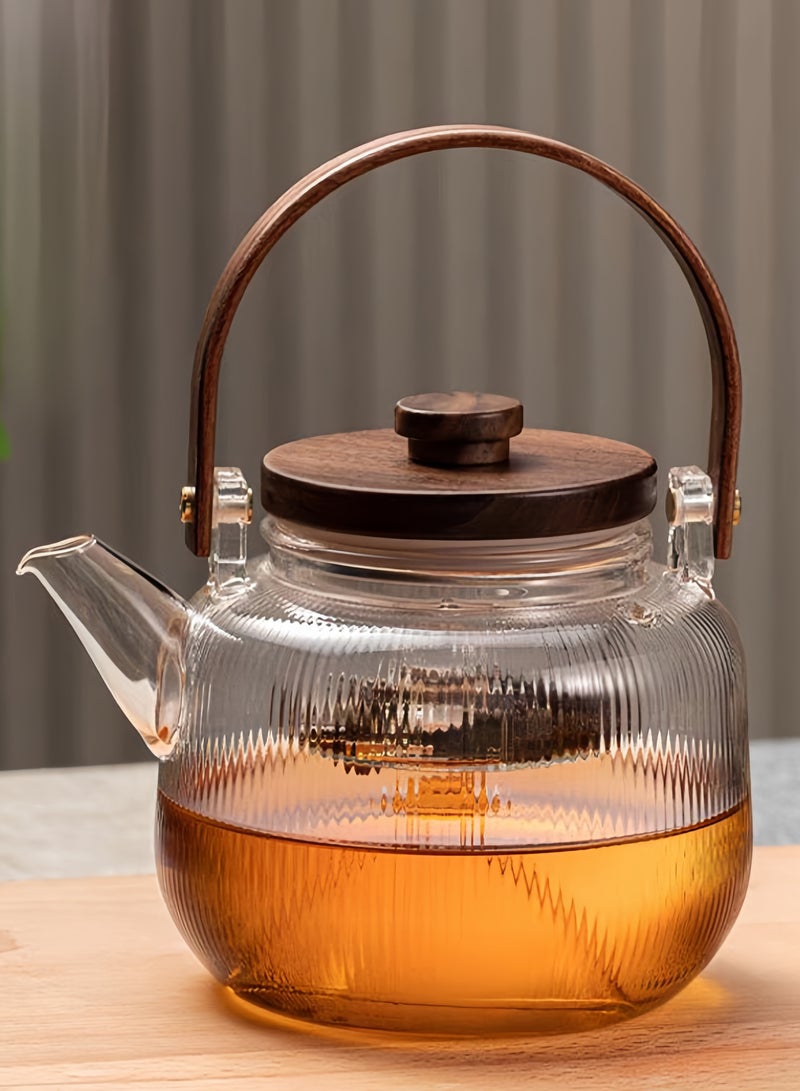 Glass Infuser Teapot With Lid Clear/Gold 1000ml