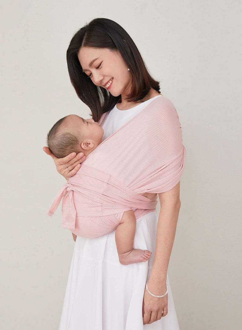 Baby Wrap Carrier for Newborn, Hassle-Free Moisture Wicking and Breathable Infant Sling, Perfect for Newborn Babies to 44 lbs Toddlers (Pink, L)