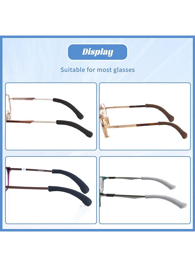 5 Pairs Glasses Ear Cushion, Soft Knitting Cotton Fabric Eyeglasses Temple Tips Sleeve, Anti-Slip Glasses Sleeves